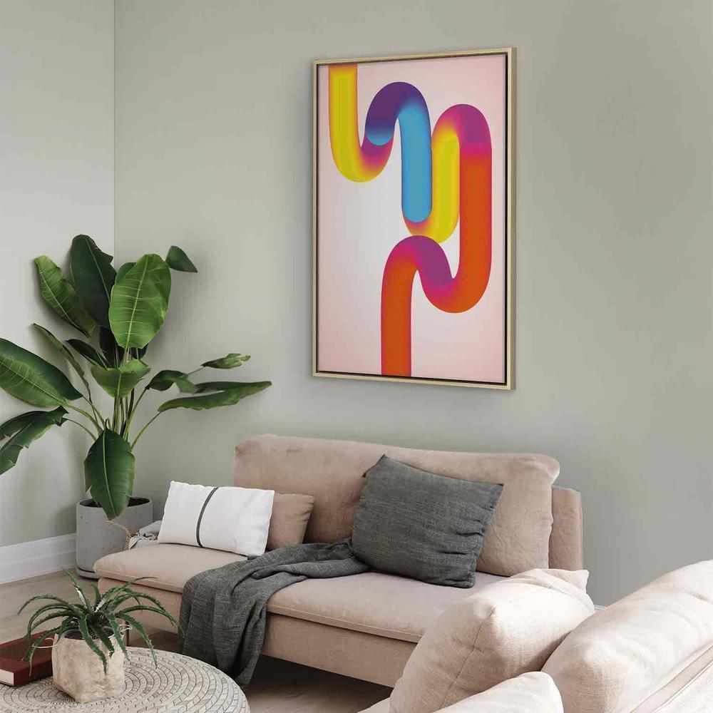 Canvas Print - Colorful Turns - Dynamic Composition in Shades of Yellow Pink and Blue