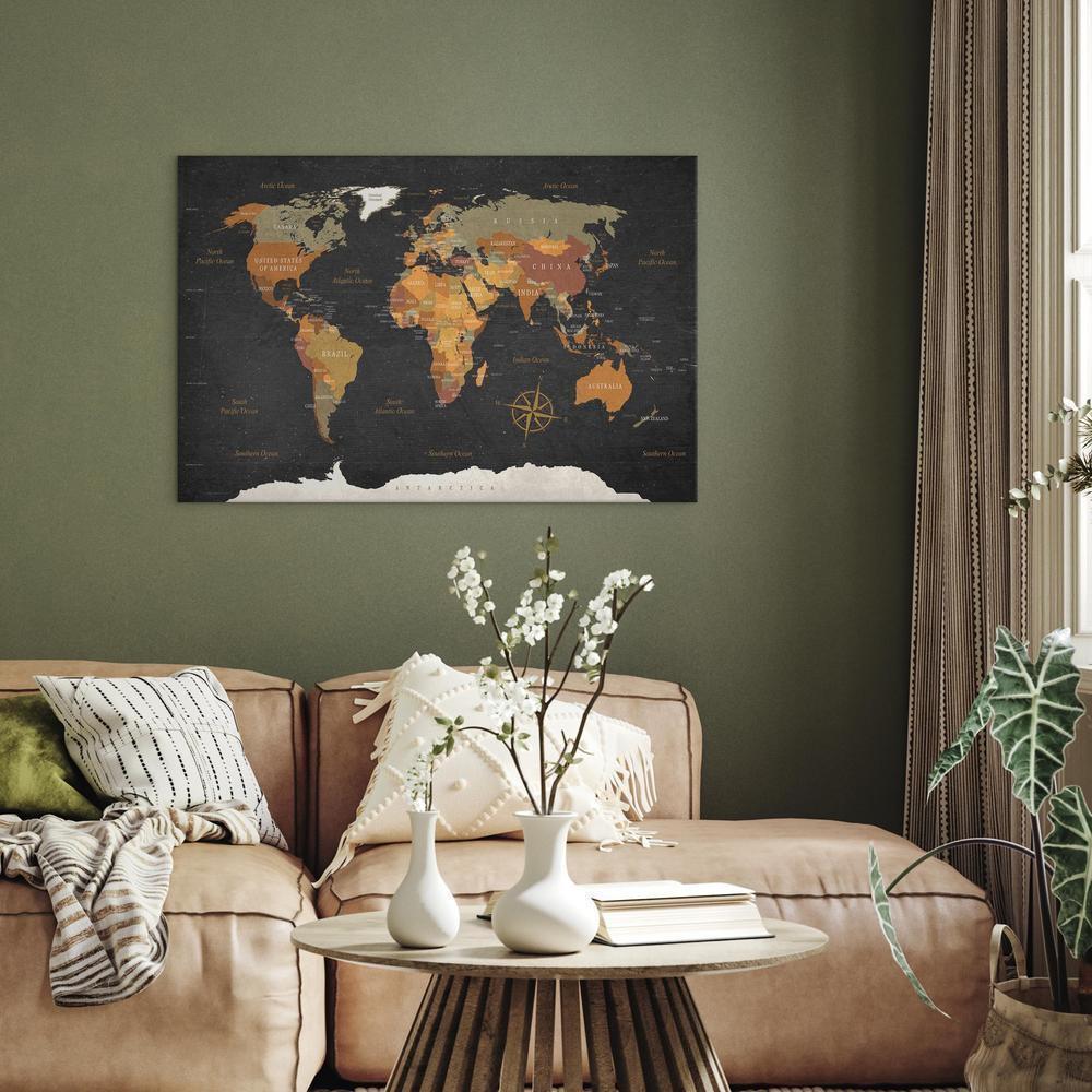 Canvas Print - World Map: Secrets of the Earth-ArtfulPrivacy-Wall Art Collection