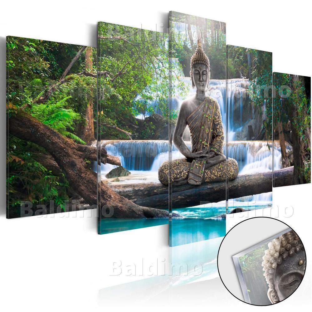 Durable Plexiglas Decorative Print - Acrylic Print - Buddha and Waterfall - ArtfulPrivacy