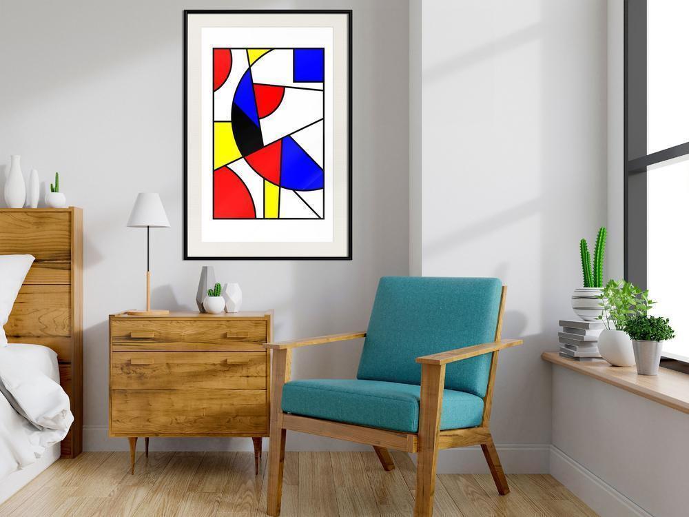 Abstract Poster Frame - Neoplastic Composition-artwork for wall with acrylic glass protection