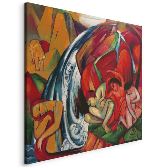 Impression sur toile - La cascade (Femmes sous une cascade) (Franz Marc)