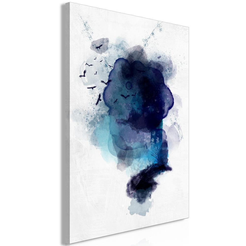 Canvas Print - Blue Memory (1 Part) Vertical-ArtfulPrivacy-Wall Art Collection