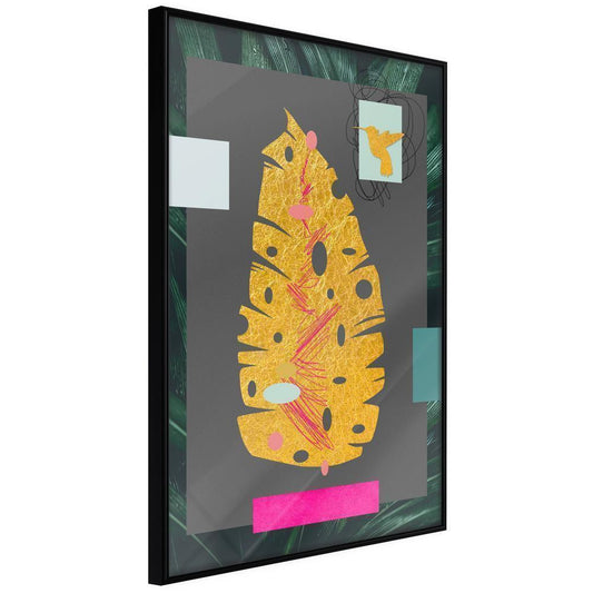 Golden Art Poster - Botanical Treasure-artwork for wall with acrylic glass protection