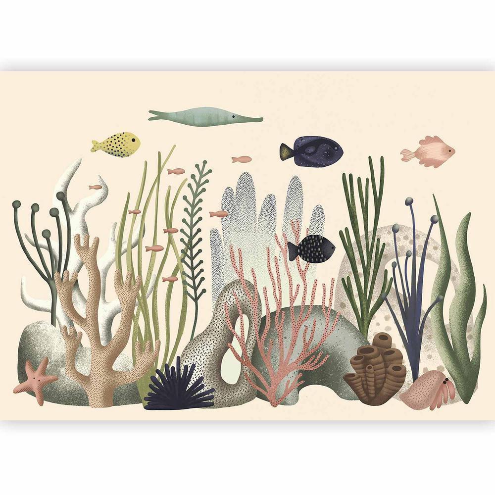 Wall Mural - Underwater World - Fish and Corals in Pastel Colours