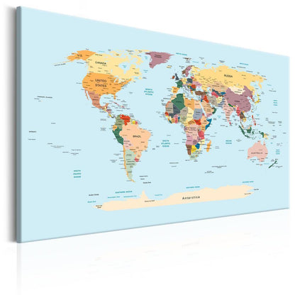 Canvas Print - World Map: Travel with Me-ArtfulPrivacy-Wall Art Collection