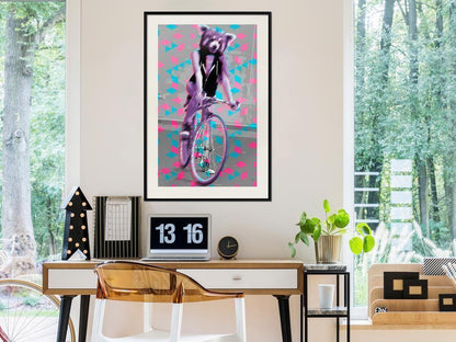 Abstract Poster Frame - Extraordinary Cyclist-artwork for wall with acrylic glass protection