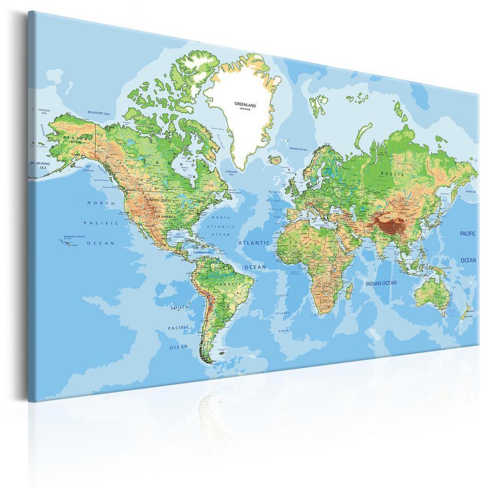 Cork board Canvas with design - Decorative Pinboard - World Geography-ArtfulPrivacy