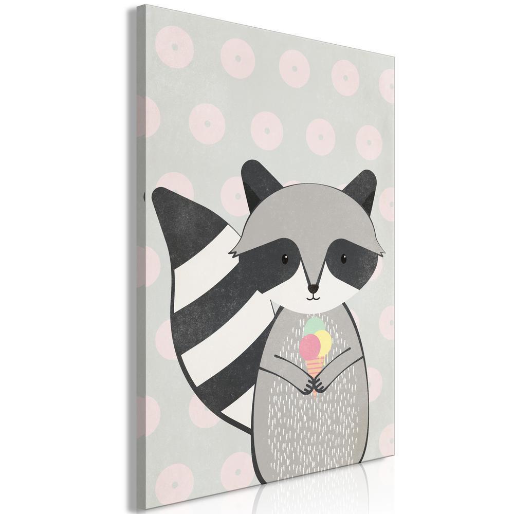 Canvas Print - Glutton Raccoon (1 Part) Vertical-ArtfulPrivacy-Wall Art Collection