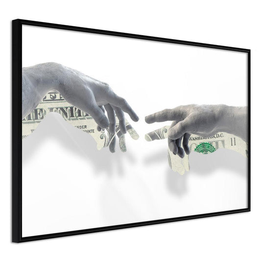 Black and white Wall Frame - Touch of Money-artwork for wall with acrylic glass protection