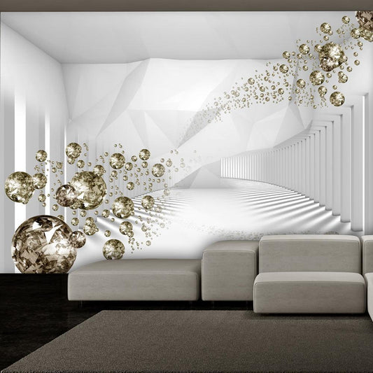 Wall Mural - Diamond Corridor (Grey)-Wall Murals-ArtfulPrivacy