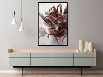 Botanical Wall Art - Burgundy Solace-artwork for wall with acrylic glass protection