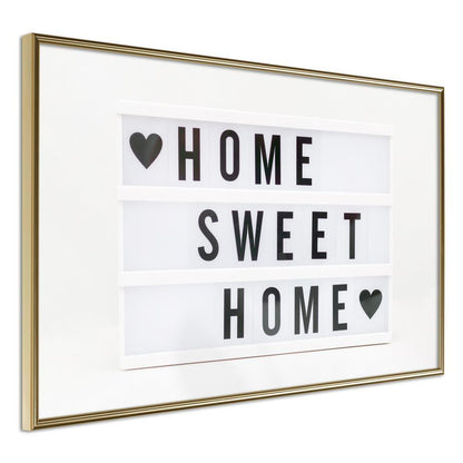 Typography Framed Art Print - There is No Place Like Home-artwork for wall with acrylic glass protection
