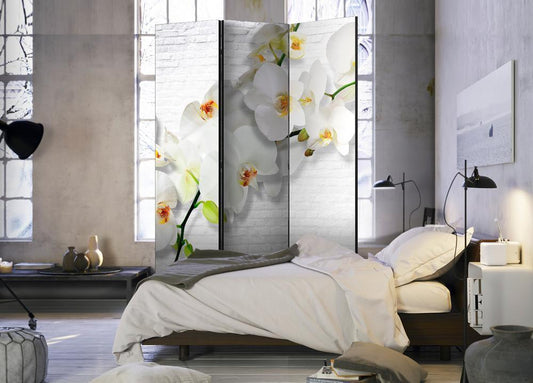 Decorative partition-Room Divider - The Urban Orchid-Folding Screen Wall Panel by ArtfulPrivacy