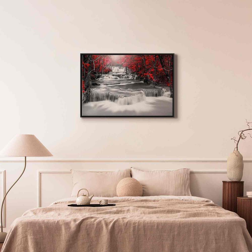 Canvas Print - Cascade of Thoughts (1 Part) Wide Red