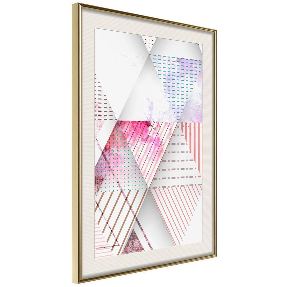 Abstract Poster Frame - Patchwork III-artwork for wall with acrylic glass protection