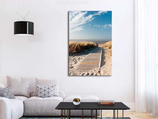 Canvas Print - Lonely Beach (1 Part) Vertical-ArtfulPrivacy-Wall Art Collection