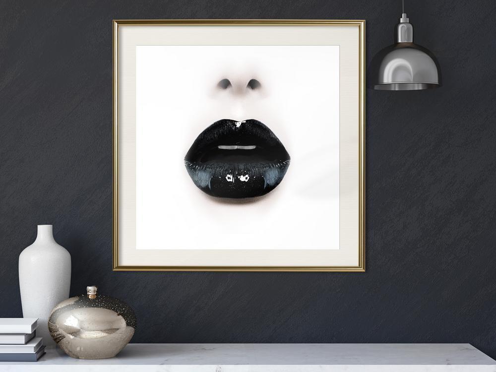 Wall Decor Portrait - Black Lipstick (Square)-artwork for wall with acrylic glass protection