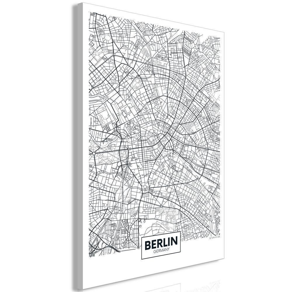 Canvas Print - Map of Berlin (1 Part) Vertical-ArtfulPrivacy-Wall Art Collection