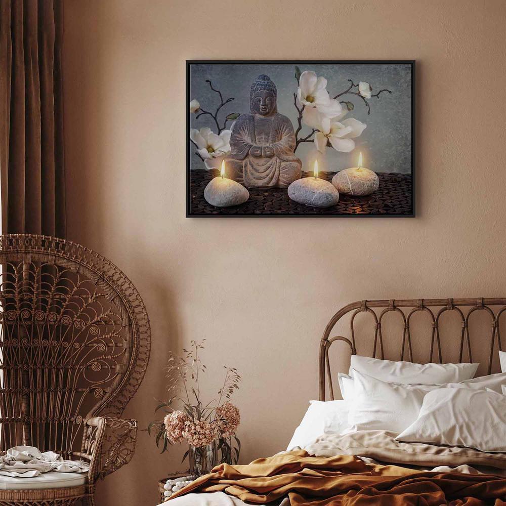 Canvas Print - Buddha and Stones (1 Part) Wide