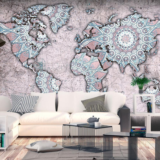 Wall Mural - Travel Mandala-Wall Murals-ArtfulPrivacy