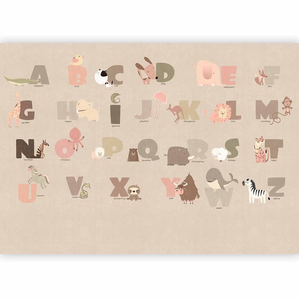 Papier peint - Un alphabet beige