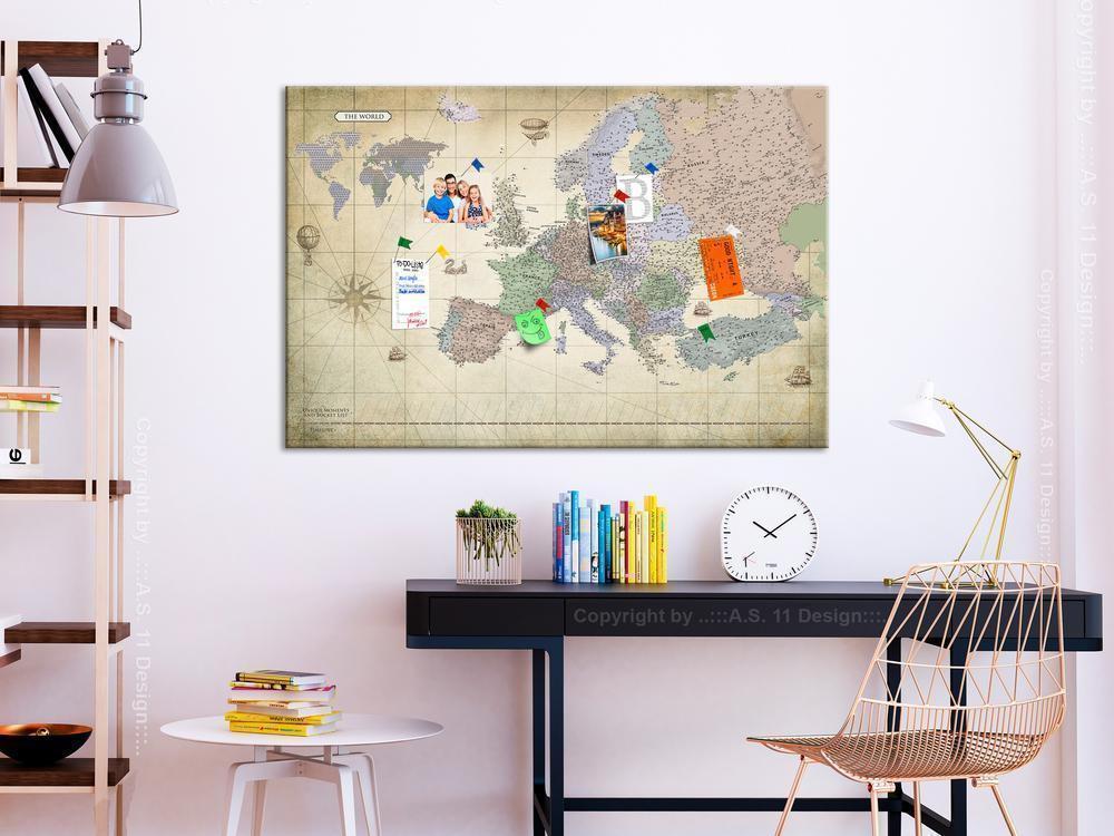 Canvas Print - Map of Europe (1 Part) Wide-ArtfulPrivacy-Wall Art Collection