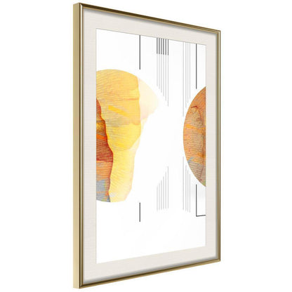 Abstract Poster Frame - Collision of Planets-artwork for wall with acrylic glass protection