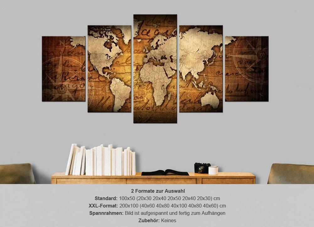 Durable Plexiglas Decorative Print - Acrylic Print - Bronze map I - ArtfulPrivacy