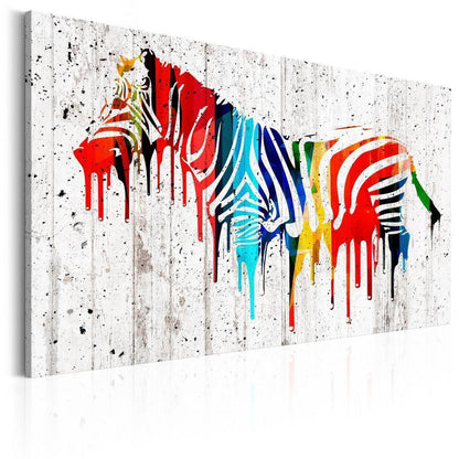 Canvas Print - Colourful Zebra-ArtfulPrivacy-Wall Art Collection
