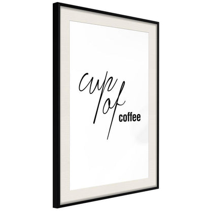 Typography Framed Art Print - Caffeine Needed-artwork for wall with acrylic glass protection
