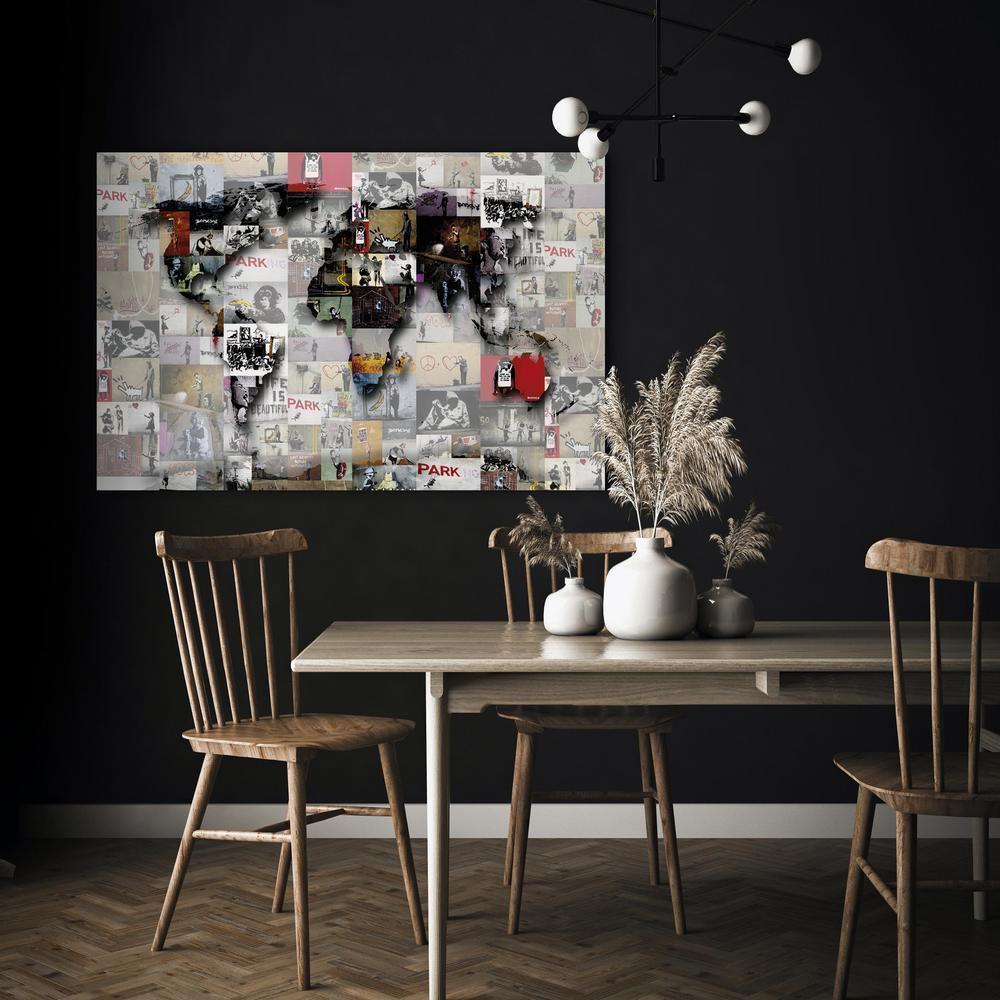 Canvas Print - Map: Banksy inspiration-ArtfulPrivacy-Wall Art Collection