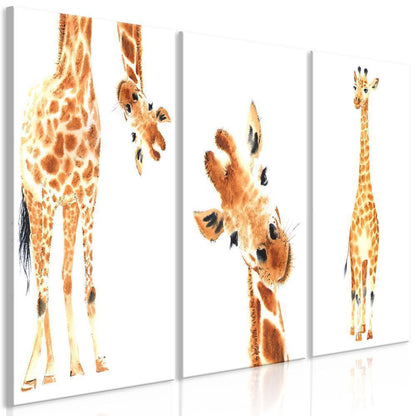 Canvas Print - Funny Giraffes (3 Parts)-ArtfulPrivacy-Wall Art Collection