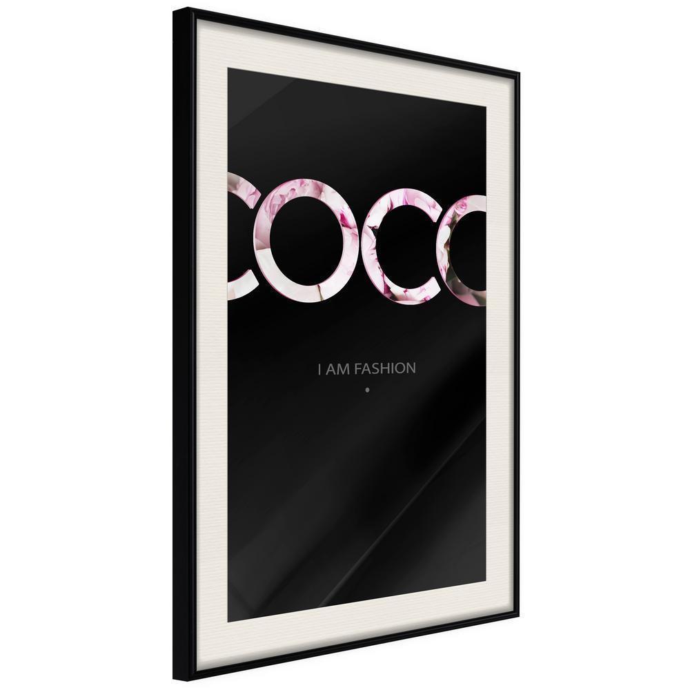 Typography Framed Art Print - Coco-artwork for wall with acrylic glass protection