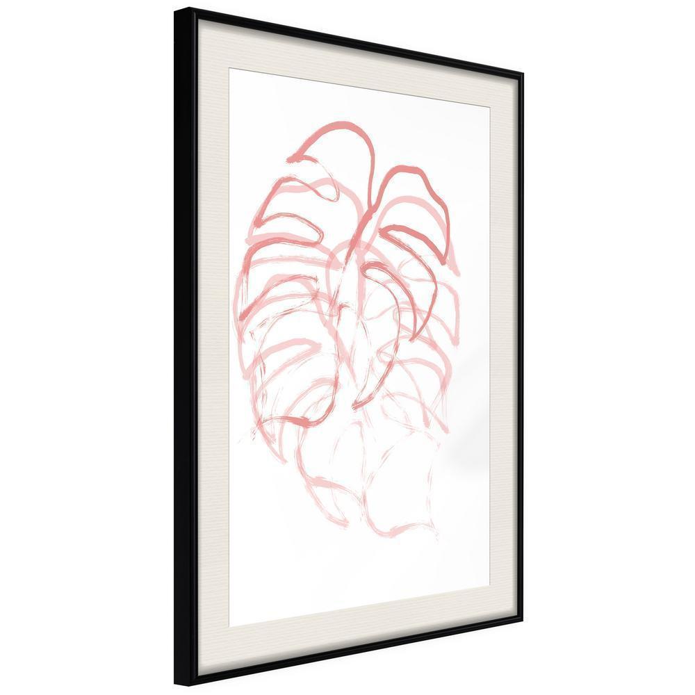 Botanical Wall Art - Red Leaf-artwork for wall with acrylic glass protection