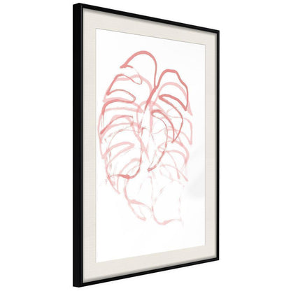 Botanical Wall Art - Red Leaf-artwork for wall with acrylic glass protection