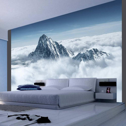 Wall Mural - Mountain in the clouds-Wall Murals-ArtfulPrivacy