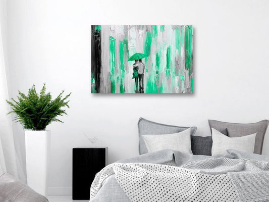 Canvas Print - Umbrella in Love (1 Part) Wide Green-ArtfulPrivacy-Wall Art Collection