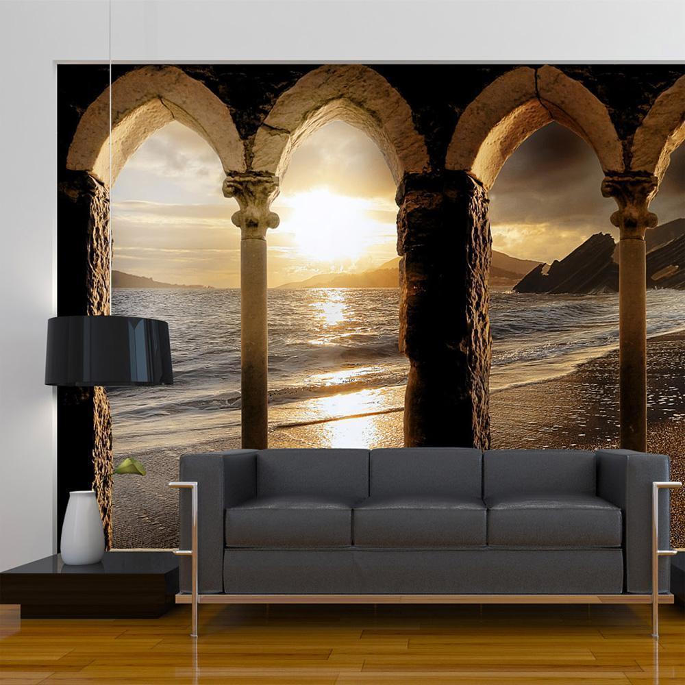 Wall Mural - Castle on the beach-Wall Murals-ArtfulPrivacy