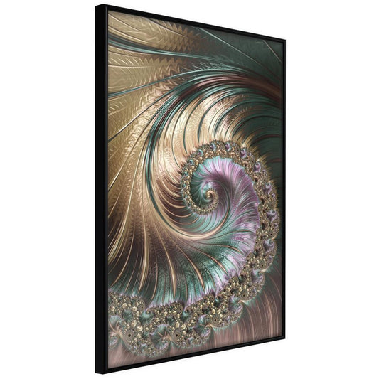 Abstract Poster Frame - Iridescent Spiral-artwork for wall with acrylic glass protection