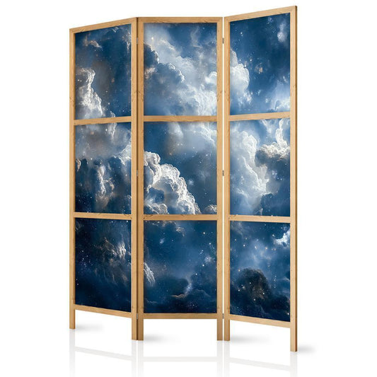 Japanese Room Divider - Astronomical Wonders: Clouds and Stars in Harmonious Combination