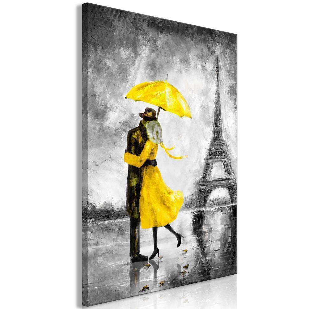 Canvas Print - Paris Fog (1 Part) Vertical Yellow-ArtfulPrivacy-Wall Art Collection
