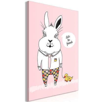 Canvas Print - Rabbit's Friend (1 Part) Vertical-ArtfulPrivacy-Wall Art Collection