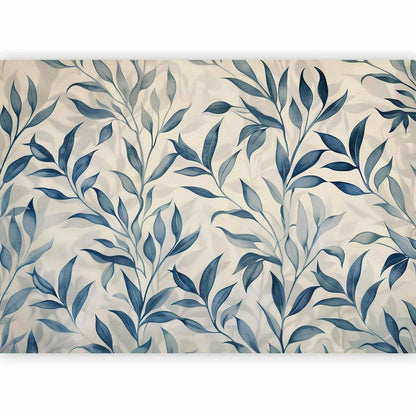 Wall Mural - Leaves in Blue Colors Delicate Botanical Motif