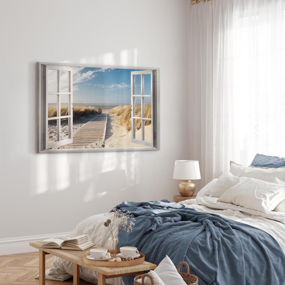 Canvas Print - Window: View of the Beach-ArtfulPrivacy-Wall Art Collection