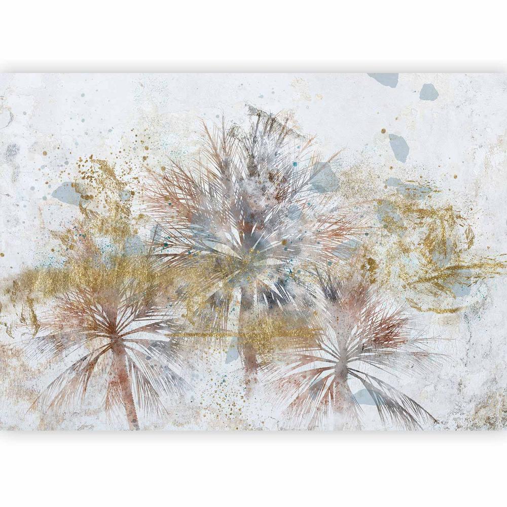 Wall Mural - Grey palms - plant motif in an abstract composition with patterns