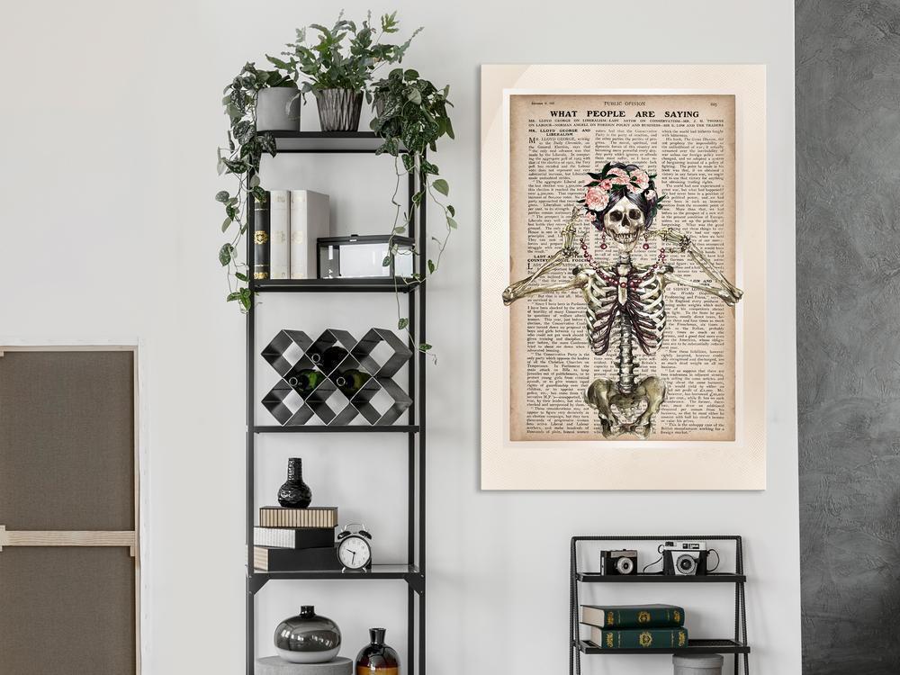 Canvas Print - Mrs Skeleton (1 Part) Vertical-ArtfulPrivacy-Wall Art Collection