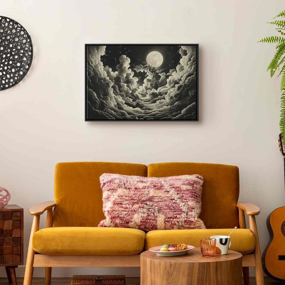 Canvas Print - Moon and Stars Singing Among the Great Clouds