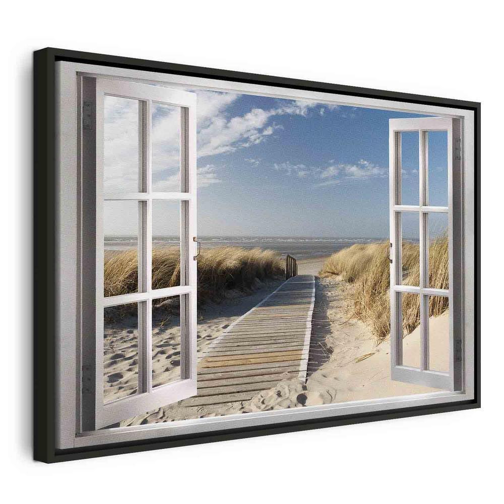 Canvas Print - Window: View of the Beach