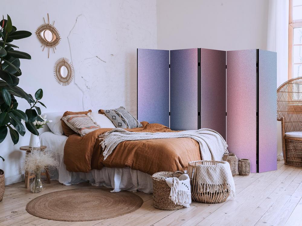 Room Divider - Rainbow Gradient - Delicate Multicolored Gradient Resembling Mist- A 5 Panel Folding Screen For Living rooms, bedrooms or home office, decorative folding screen made with wood and canvas