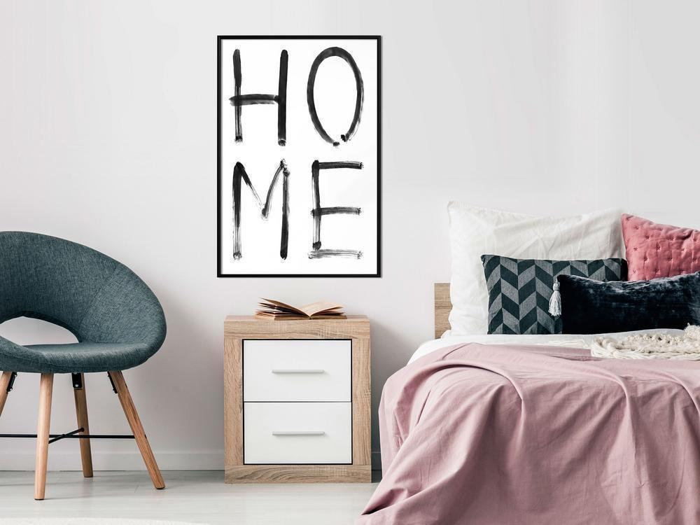 Typography Framed Art Print - Simply Home (Vertical)-artwork for wall with acrylic glass protection